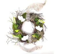CreaFlor Home Durvju vainags ar sirsniņām, diametrs 30 cm, ar Muscari zaļo krāsu