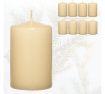 Candelo 8 sveču komplekts Ziemassvētku gaisotnes sveces - krēmkrāsas - 4,8 cm x 8 cm - Ziemassvētku sveces Adventes vainags - Adventes sveces Ziemassvētku rotājums