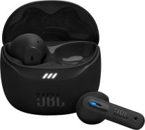 JBL Tune Flex 2 bezvadu Bluetooth austiņas ar trokšņu slāpēšanu, 48 stundu atskaņošanas laiks, IP54 ūdens un putekļu izturība, daudzpunktu savienojums, ergonomisks dizains, melnas krāsas