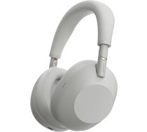 Sony WH-1000XM6 flagmaņa trokšņu slāpēšanas bezvadu austiņas, raksturīga augstas izšķirtspējas skaņa, maksimāla ērtība, salokāms dizains, izturīgs apvalks, 30 stundu akumulators, iOS un Android - sudraba krāsā