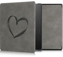 kwmobile Korpuss saderīgs ar Amazon Kindle Oasis 10th Generation - mākslīgās ādas e-lasītājs - Heart Brush Grey