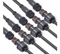YETOR ūdensizturīgs pagarinātājs 2 kontakti, ūdensizturīgs 16 AWG pagarinātājs, IP65 pagarinātājs saules prožektoriem, dārza spaiļu lampām, LED gaismas lentēm. (9,84 pēdas)