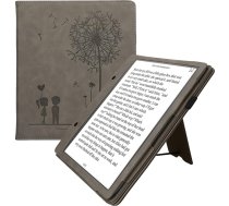 kwmobile Aizsargvāciņš saderīgs ar Amazon Kindle Scribe Flip Case Cover with Hand Strap Dandelion Love Grey