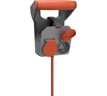 REV RollON pagarinātājs ar dubulto kontaktligzdu IP44 3680 W 10 m sienas stiprinājums oranžs