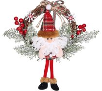 HALOVIE Ziemassvētku vainagi, Ziemassvētku vainags, 30 cm durvju vainags, Ziemassvētku vainagi, Durvju ārējā apdare, Ziemassvētku dekorēšana, Ziemassvētku dekorēšana, Ziemassvētku vainags, Dekoratīvs vainags, Piekaramais logs
