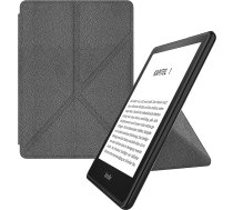 MyGadget Origami futrālis Amazon Kindle Paperwhite 11. paaudzes (no 2021. gada - 6,8 collas) - Mākslīgā āda - Automātiska miega/modināšanas funkcija - Flip Case, pelēks