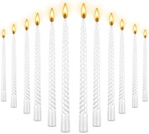 Liela metāliska spirālveida svece - 10 collu metāliska bez pilienu noteces Spirālveida sveces Spirālveida garas sveces Vaska vakariņas svece bez aromāta Britu dienas sveces Spirālveida sveces Balta