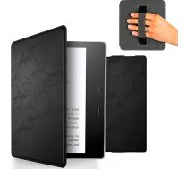 MyGadget mākslīgās ādas futrālis Amazon Kindle Oasis 10. paaudzes 2019. gada un 9. paaudzes (2017. gada) ierīcēm ar siksniņu un automātiskās miega/modināšanas funkciju melnā krāsā