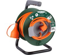 Electraline Jardín 20866149F Pagarinātājs 25 m ar kabeļa ruļli 16 A 3G šķērsgriezums 1,5 mm² oranžs/zaļš