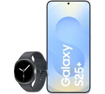 Samsung Galaxy S25+ AI viedtālrunis ar Galaxy AI, 12GB RAM, 512GB atmiņa, Icyblue, 3 gadu ražotāja garantija + Galaxy Watch8 viedpulkstenis