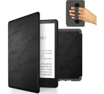 MyGadget mākslīgās ādas futrālis Amazon Kindle 11. paaudzes (2022-6 collas) ar siksniņu un automātiskās miega/modināšanas funkciju melnā krāsā