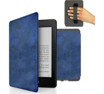 MyGadget mākslīgās ādas futrālis Amazon Kindle Paperwhite 10. paaudzes (2018. gada modelis - PQ94WIF - 6 collas) ar siksniņu un automātiskās miega/modināšanas funkciju tumši zilā krāsā