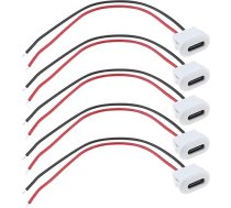 Instrumentu Kungs 5 gab USB 2.0 C tipa sieviešu uzlādes pieslēgvietas strāvas savienotājs Metināšanas vads 30V 3A 24AWG Ūdensizturīga ligzda Ātra uzlādes pieslēgvieta C tipa kabelis Balts