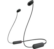 Sony WI C100 bezvadu austiņas ar iebūvētu mikrofonu, melnas, WIC100/B, WI-C100-Black, mazas (atjaunotas)