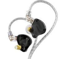 KZ ZS10 Pro X in Ear Monitor, modernizētas 4BA 1DD KZ austiņas ar vairākiem draiveriem IEM austiņās ar noņemamu sudraba aizkavi un 2 adatu sakausējumu audiofīliķiem (tumšas, bez mikrofona)