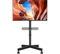 BONTEC TV statīvs 23-60 collu plazmas/LCD/LED televizoriem, pārnēsājams ar plauktu portatīvajam datoram, regulējams augstums, regulējams TV statīvs, TV statīvs līdz 25 kg, maks. VESA 400 x 400 mm