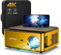 TOPTRO Mini projektors, 2022 modernizēts projektors ar WiFi un Bluetooth, 9500L portatīvais projektors, 1080P Full HD, mājas kinozāles projektors, saderīgs ar iOS/Android/TV Stick/USB/PS5