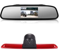 12 mm objektīvs CMOS atpakaļgaitas kamera + 4,3 collu atpakaļskata spogulis Bremžu gaisma Automobiļu jumta atpakaļgaitas kamera furgonu jumta kamerai Mercedes Benz Sprinter W906 / VW Crafter Caravelle 2007-2015