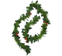 HEITMANN DECO - Virtene - Zaļās/arkanās bumbiņas - Aptuveni 200 cm - Mākslīgā egle zaļa