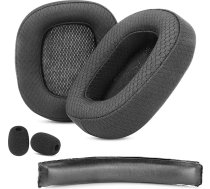 ACCOUTA Ausu spilventiņi + galvas lente, kas saderīgi ar Logitech G930 G930s G430 G432 austiņām.Maināmi ausu spilventiņi ar izturīgu un elpojošu audumu/augsta blīvuma putām.