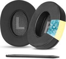TaiZiChangQin MDR-RF895RK dzesēšanas gela ausu spilventiņi, kas saderīgi ar Sony MDR-RF995RK MDR-RF895R MDR-RF895R MDR-RF895RK WH-RF400R austiņu austiņu spilventiņi, ausu spilventiņi, ledus zīda auduma atmiņas putas, melni