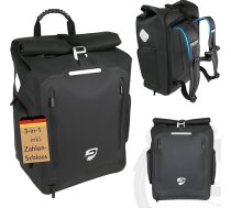 PfadWerk 3-in-1 velosipēdu somas mugursoma - 27L - 100% ūdensnecaurlaidīga bagāžnieka soma, pārnēsājamā soma un mugursoma ar nodalījumu klēpjdatoram un atstarotājiem - aizslēdzama - ietver plecu siksnu un kombinēto slēdzeni