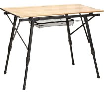 Skandika Jamsa kempinga galds, salokāms, regulējams augstums, ar režģa plauktu, 4,1 kg viegls, maksimālā slodze 50 kg, 90 x 52 cm galda virsma, izturīgs pret laikapstākļiem, saliekamais galds kempingam, dārzam