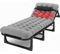 Lieljaudas saliekamā kempinga gulta ar matraci un spilvenu, pārnēsājama 350lb pieaugušo guļamvieta āra pludmales ceļojumiem birojā - Oxford Camping Bed