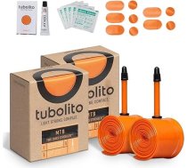 Tubolito Tubo-MTB 27,5 collas un 27,5 collas / 29 collas x 1,8-2,5 collas, 42 mm Presta vārstu caurule, viegla, izturīga un kompakta, 2 x aizsardzība pret pārduršanu, standarta un plus izmēra riepas