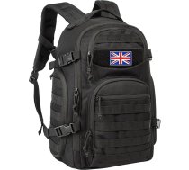 TRAILKICKER Taktiskā klēpjdatora mugursoma Militārā taktiskā mugursoma Molle mugursoma vīriešiem Pārgājieni ārpus telpām Sporta zāle un britu Union Jack Black Blak01, blak01