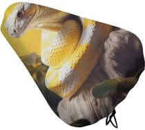 Python velosipēda sēdekļa pārvalks vīriešiem un sievietēm, ūdens atgrūdošs, vingrošanas velosipēda sēdekļa spilvens, regulējams velosipēda sēdeklis āra riteņbraukšanai, dzeltens un balts