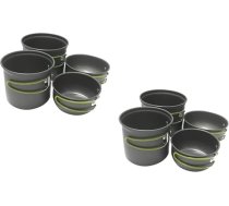 Toyvian 2 komplekti no 4 kempinga katlu komplektiem Kempinga pannu komplekts Kempings Pavārmāksla Kempings Indukcijas kempinga katli Pārnēsājamie gatavošanas komplekti āra piknikam Āra alumīnija sakausējums