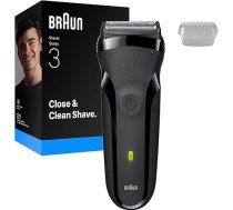 Braun Series 3 vīriešu elektriskā skūšanās mašīna - skūšanās mašīna ar 3 elastīgiem asmeņiem, 30 minūšu akumulatora darbības laiks, sausa skūšanās mašīna vīriešiem - 300s, pelēks