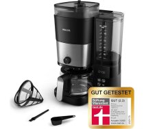 Philips All-in-1 filtrēšanas kafijas automāts, integrēta konusveida dzirnaviņas ierīce svaigi maltai kafijai, Duo pupiņu tvertne, 1,25 L stikla krūze, individuāla intensitātes regulēšana (HD7900/50)