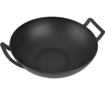 tikai ugunsizturīga čuguna Wok panna ar rokturi, diametrs 36 cm, čuguna panna Weber Gourmet BBQ sistēmai, piemērota Weber Spirit II un Genesis II GS4 sistēmai, BBQ grila panna