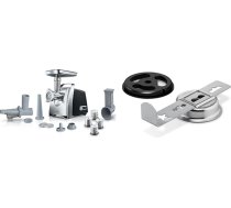 Bosch MFW68660 ProPower gaļasmašīna (liela bloķēšanas jauda 2200 W, ātra apstrāde, 880 W) melna & MUZ9SV1 Nerūsējošā tērauda cepumu piederums gaļas mašīnai MUM9 virtuves kombainam MUM9