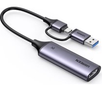 UGREEN Video ierakstīšanas karte, USB 3.0 HDMI uz USB C/A video ierakstīšanas karte, 4K ievade un 2K30Hz ierakstīšana, HDMI draiveris, saderīgs ar Switch 2 PS5 Xbox TV Stick kameru, portatīvo datoru iPad, mobilo tālruni, Mac Mini 4
