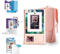 HP Sprocket Photo Box Machine Instant Colour Photo Printer (rozā krāsā) Dāvanu iepakojums + cinka papīrs (100 lapas) + polsterēts futrālis + augstākās kvalitātes ekrāna aizsargs (x2) + dekoratīvie uzlīmes rāmīši (x15)
