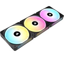 Corsair iCUE LINK QX120 RGB 120 mm magnētiskā kupola RGB ventilatoru triju ventilatoru starta komplekts ar iCUE LINK sistēmas centru - melns