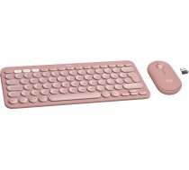 Logitech Pebble 2 Combo - ASV QWERTY izkārtojums, rozā krāsā