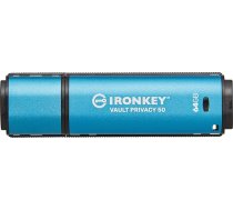 Kingston IronKey Vault Privacy 50 FIPS 197 sertificēta un XTS-AES 256-bitu šifrēta USB zibatmiņas karte lielākai datu aizsardzībai - IKVP50/64GB