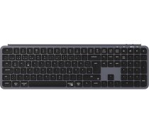 Keychron B6 Pro Ultra-Thin bezvadu tastatūra, pilna izmēra DE-ISO izkārtojums, ZMK pielāgošanas dizains un taustiņu slāpēšana, 3 režīmi, 2.4GHz/Bluetooth/Wired, saderīga ar Win/Mac/Linux, pelēka