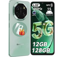 Blackview Shark 6 AI 5G mobilais tālrunis bez līguma, 6,88 collu 120 Hz Android 15 viedtālrunis 5G bez līguma, 12GB + 128GB / 2TB TF 5000mAh un 18W, 16MP + 8MP Dual 5G SIM mobilie telefoni / pirkstu nospiedumi