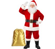 Gardentime Ziemassvētku vecīša kostīms vīriešiem Santa Suit Adult 10 gabali Ziemassvētku luksusa sarkanā samta apģērbs Ziemassvētku brīvdienu ballīte Cosplay
