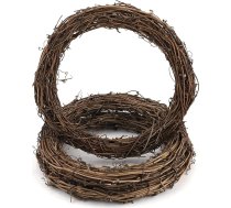 Hileyu Pack of 3 Retro Ziemassvētku vainagi, dabīgie vīnogulāju vainagi, vainagi, durvju vainagi, rotājums, Ziemassvētku rotangpalmas vainags, DIY vainags, rotājums, rotājums, Ziemassvētku durvju vainags, rotājums, vārti, siena