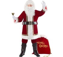 Boveco 10 gabali Deluxe Ziemassvētku Ziemassvētku Ziemassvētku vecīša kostīms Vīrieši Santa Suit Cosplay Pieaugušo sarkana samta apģērbs