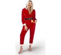 Giggling Getup Slim Santa Hooded Pajamas apģērbs sievietēm, viengabala sarkana Ziemassvētku pidžama pieaugušajiem, polārā flīsa pidžama ar rāvējslēdzēju priekšpusē L