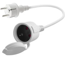 LANMINGLEL Schuko pagarinātājs īss, balts maiņstrāvas pagarinātājs Schuko, 3 x 1,5 mm² 16 A 250 V IP44, piemērots lietošanai mājās, birojā, ārpus telpām (Weiß-Direkt, 0.3)