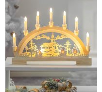 GloBrite Ziemassvētku sveces tilts ar 10 LED gaismām, ar bateriju darbināms sveces arka un ciemata LED gaismas diodes mājas dekorēšanai