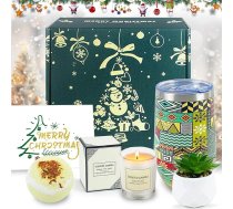 YAOYIN Ziemassvētku dāvanu komplekts, Ziemassvētku sveces, Wellness dāvanas sievietēm, smaržīgās sveces, Ziemassvētku dāvanu komplekts, sievietēm, mammām un vīriešiem, Ziemassvētki, dzimšanas dienas dāvanu komplekts